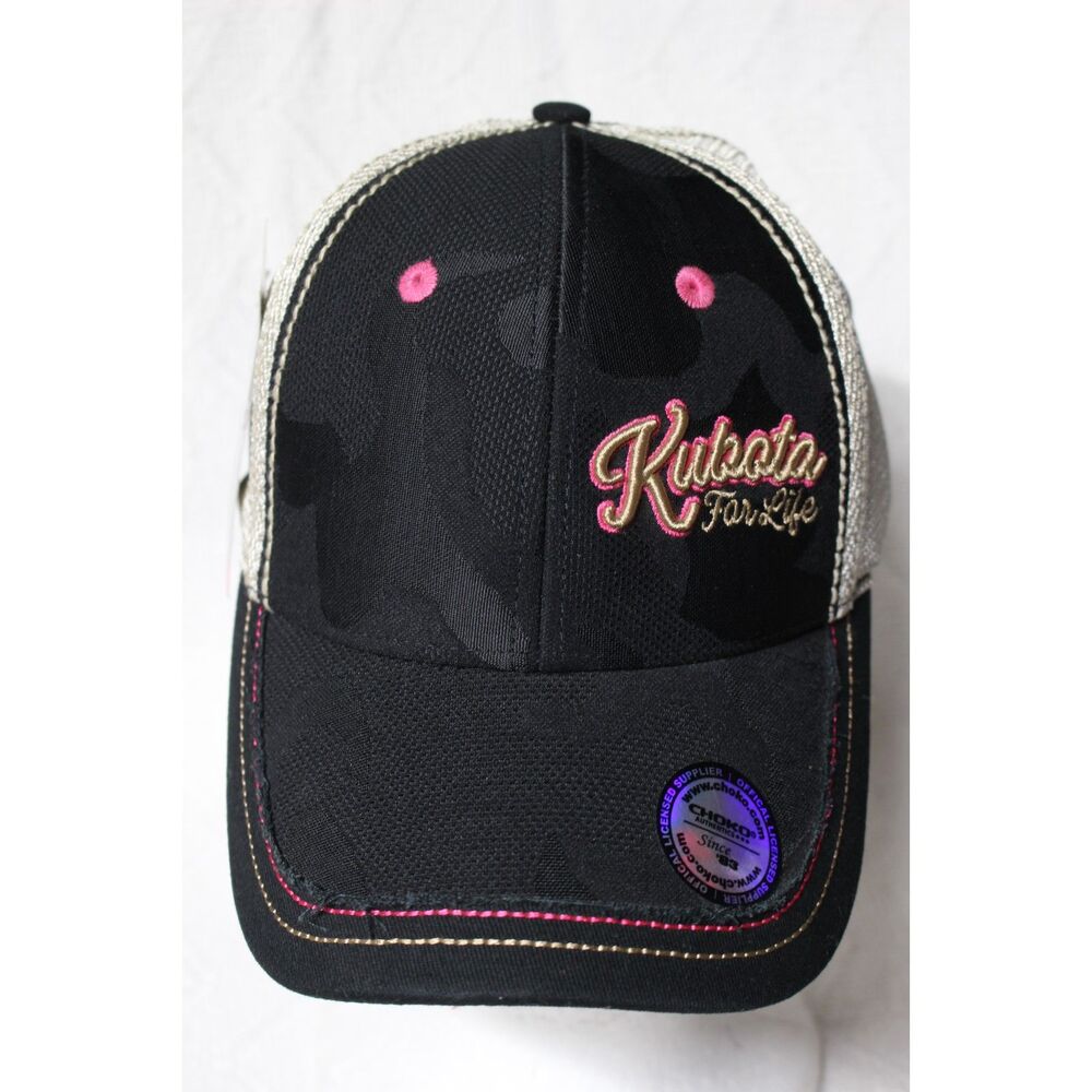 Kubota For Life Women's Snapback Hat With Black & Pink Colors (NWT)